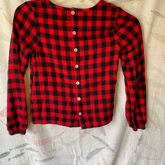 Abercrombie kids Red black checkered top - Picture 3 of 6